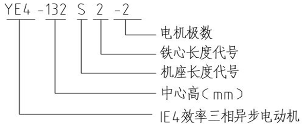 YE4系列超超高效節(jié)能三相異步電動(dòng)機(jī)型號說明